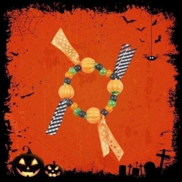 Halloween Cute Pumpkin Bracelet Craft Kits 11 Pk - Picture 1 of 3